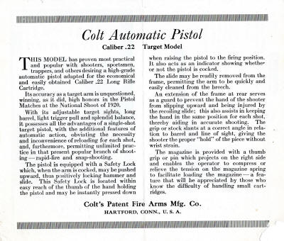 1920 Colt 'Teach your family to shoot' brochure discussion