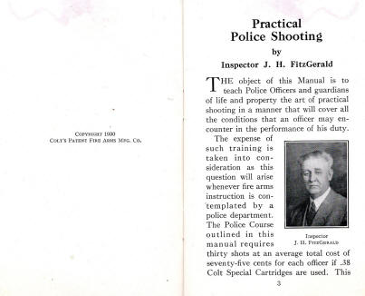 Colt 1930 police revolver hand book page with Fritz