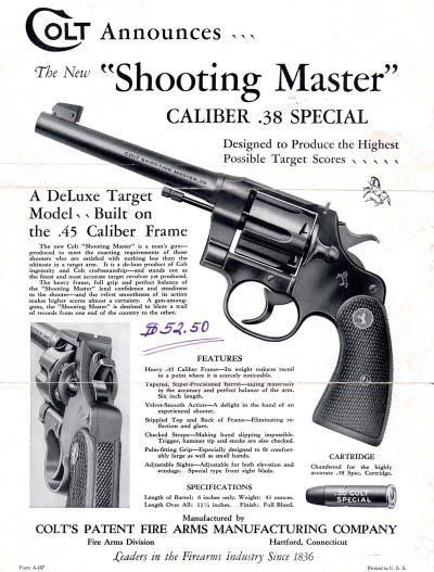 1931 colt shooting master introduction ad front side