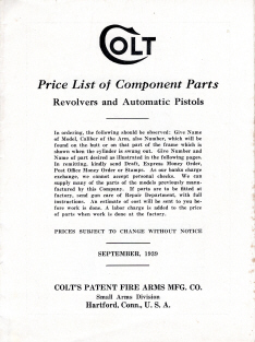 1939 Sept. parts list cover