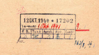 1940 German invoice for Colt patent continuation date stamp on back