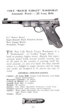 Colt 1943 police revolver hand bool automatic match .22 pistol