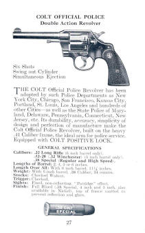 1944 colt police revolver hand book page 27 with colt official pollice revolver image