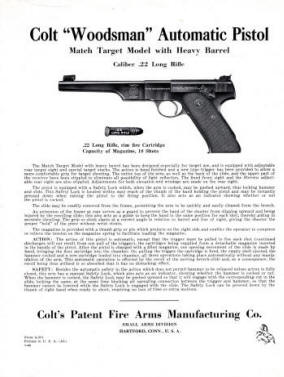 Colt 'Woodsman' .22 LR Match Target Heavy Barrel Form A-204