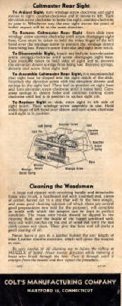 1949 Colt Woodsman Target, Sport, models pamphlet, Form M-90 page 2