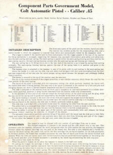 1956 Colt gov't model .45 pistol instructions page 3