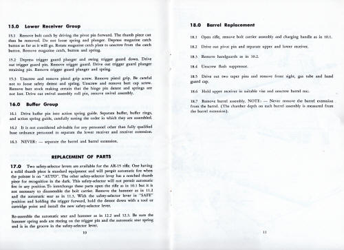 1959 Colt automatic military rifle manual page 9 - 10