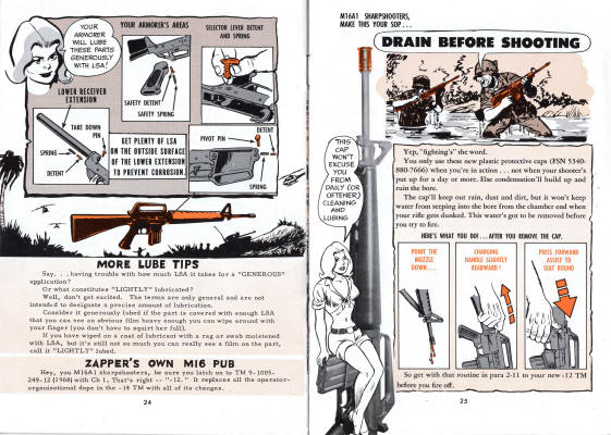 M16 Service and Care booklet 1967 drain lube before shooting