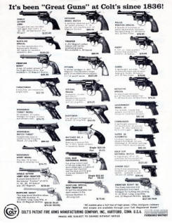 Colt (Fairbanks-Whitney) 1959 list of firearms for sale with prices