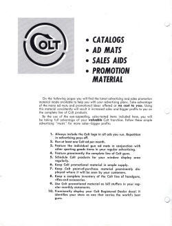 Colt 1960 dealer promotional material list of ideas to build business