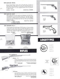 Colt 1960 dealer promotional material gun gifts