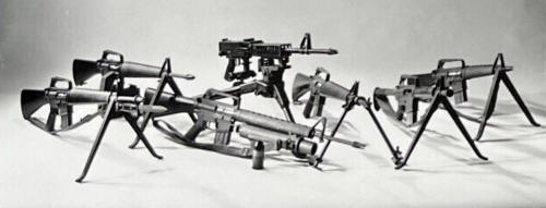 1964 Colt promotional photo of all their automatic rifles