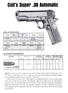 Colt's Super .38 Automatic A-123 Rev. 1-69