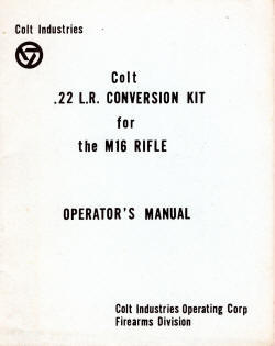 1972 M16 .22 LR conversion kit manual cover