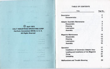 1972 M16 .22 LR conversion kit manual 1