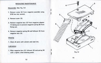 1972 M16 .22 LR conversion kit manual magazine diagram