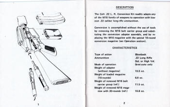 1972 M16 .22 LR conversion kit manual 2