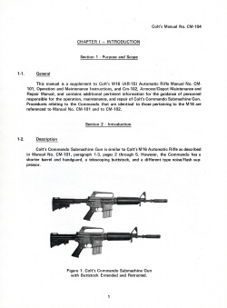 1972 Commando Submachine Gun Operation and Maintenance Manual No. CM-104 rifle