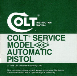 Colt 1978 Servie model Ace instruction manual