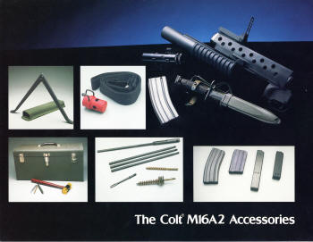 1988 Colt dealer brochure showing  M16A2 accessories