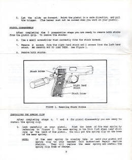 Colt 1988 .380 pistol spring sear clip instructions page 2