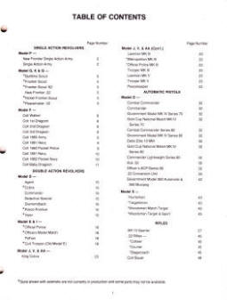 Colt Parts Catalog index 1998