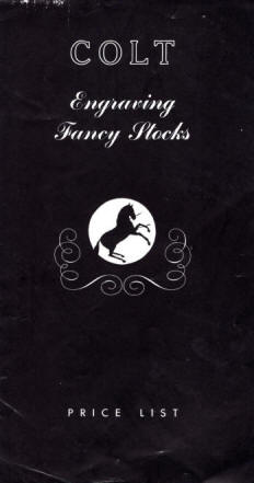 Colt 1989 Engraving Fancy Stocks Price List, 