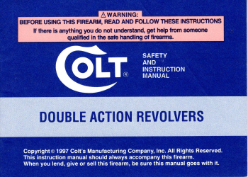 1997 Colt double action revolvers manual