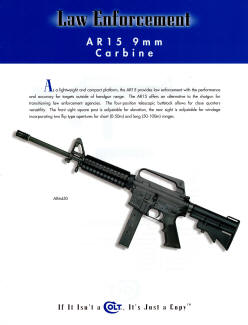 Colt 1999 law enforcement AR-15 9mm carbine