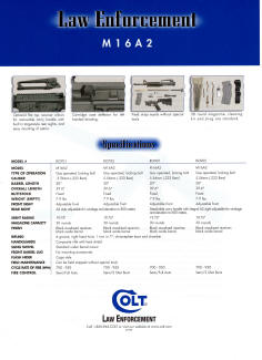 Colt 1999 law enforcement M16A2 rifle specs