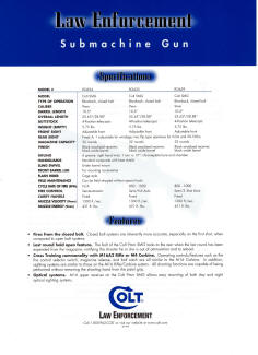 Colt 1999 law enforcement submacine gun specs