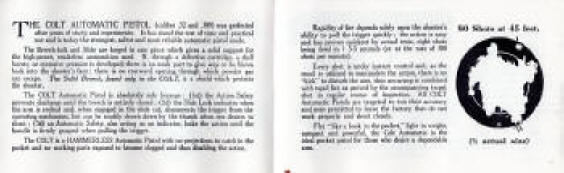 Inside 1920 colt automatic pistol pamphlet