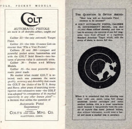 Colt Automatic Pistol catalog for the Caliber 45 Government Model inside-2