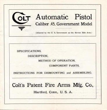 Colt .45 Automatic Pistol instructions page 6