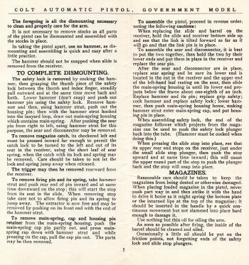 Colt .45 Automatic Pistol instructions page 9