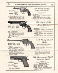 Colt Revolvers and Automatic Pistols 1929 dealer sheet 2