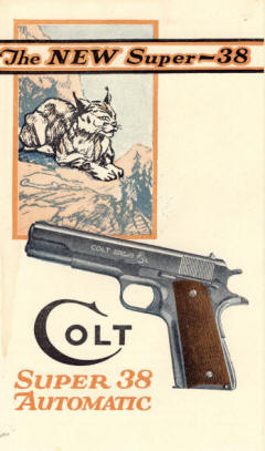 Colt's New Super 38 automatic  brochure with Bob Cat on cover