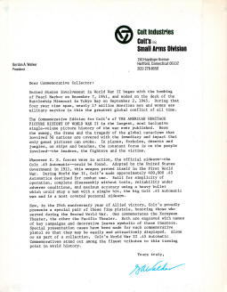 1970 Colt narrative on the WWII commemeorative book