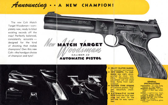 1938 Colt woodsman match target .22 introduction pamphlet inside 