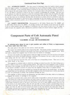 Colt M1908 Automatic Pistol, Hammerless form M-77 page 3