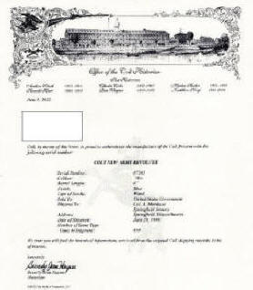 Colt factory letter