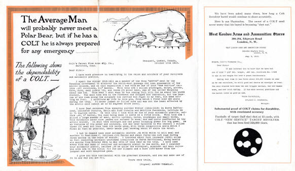 Colt 1913 pamphlet featuring polar bear