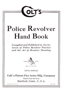 1927 colt's police revolver hand book 5th edition first page