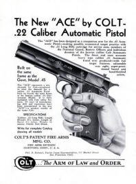 Colt's New Ace .22 pistol 1922 ad