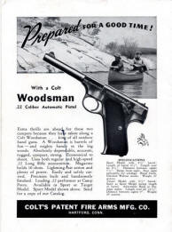 Colt price list of component parts; Jan.1, 1938; woodsman ad