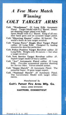 Colt Officer's Model form AA-221 tri-fold panel 2
