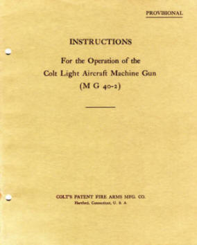 Colt instructions for Light Aircraft Machine Gun 1941