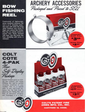 Colt 1963 Archery Dealer sheets  