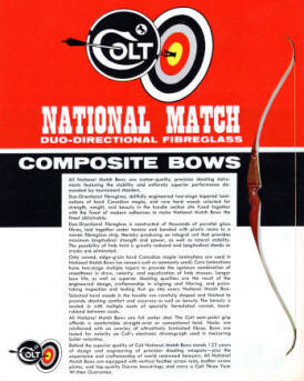 Colt 1963 Archery Bows National Match Fiberglass bows