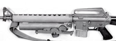 1964 Colt XM16E1 Prototype 40mm Grenade Launcher close-up